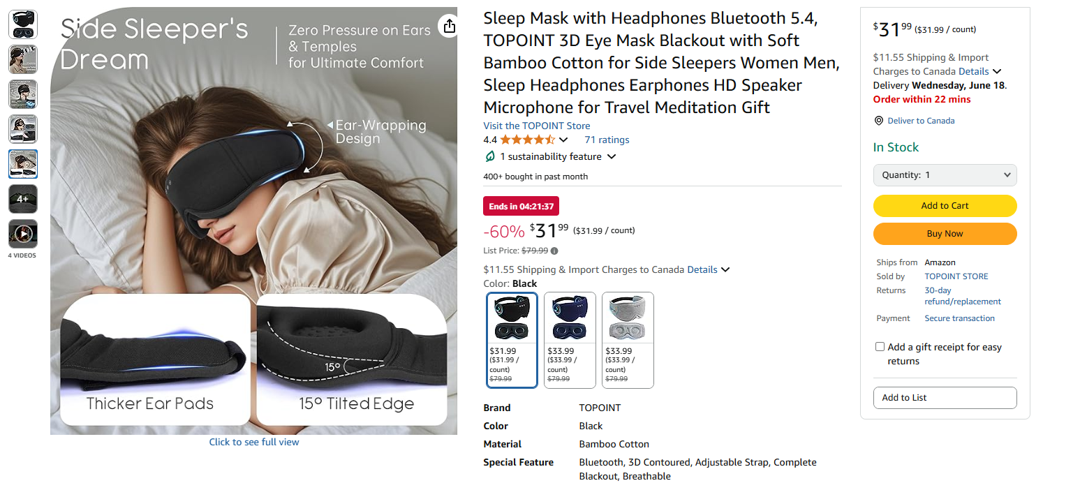 Blue-Light-Blocking Sleep Masks